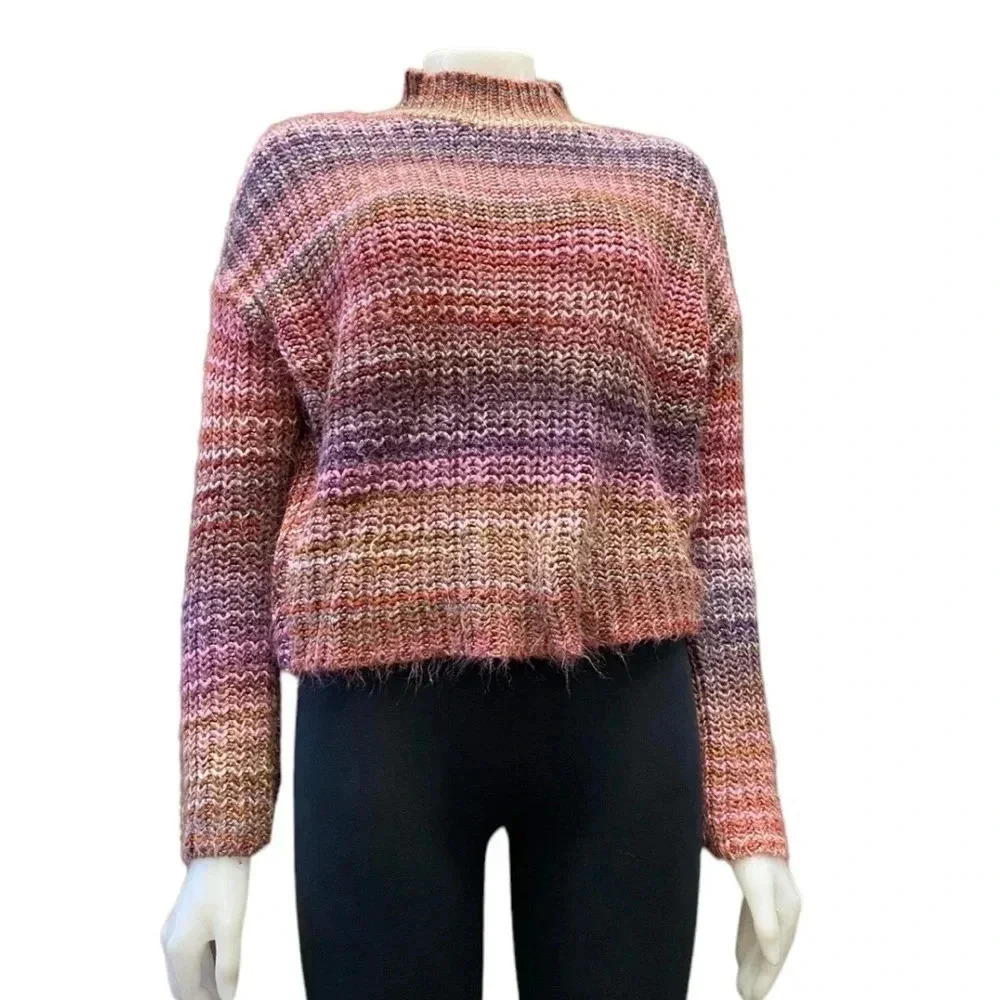 Ruby Moon Knit Multi Coloured Turtleneck Sweater Size Small